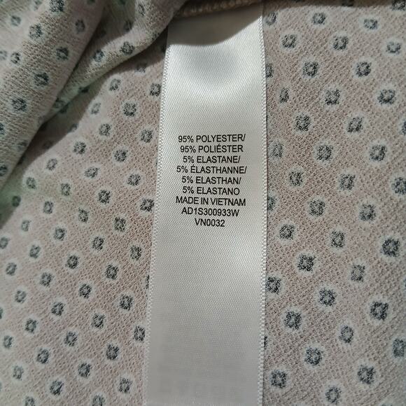 Adrianna Papell 3X Taupe small dot print 3/4 sleeve a line top small v neck - Picture 6 of 7